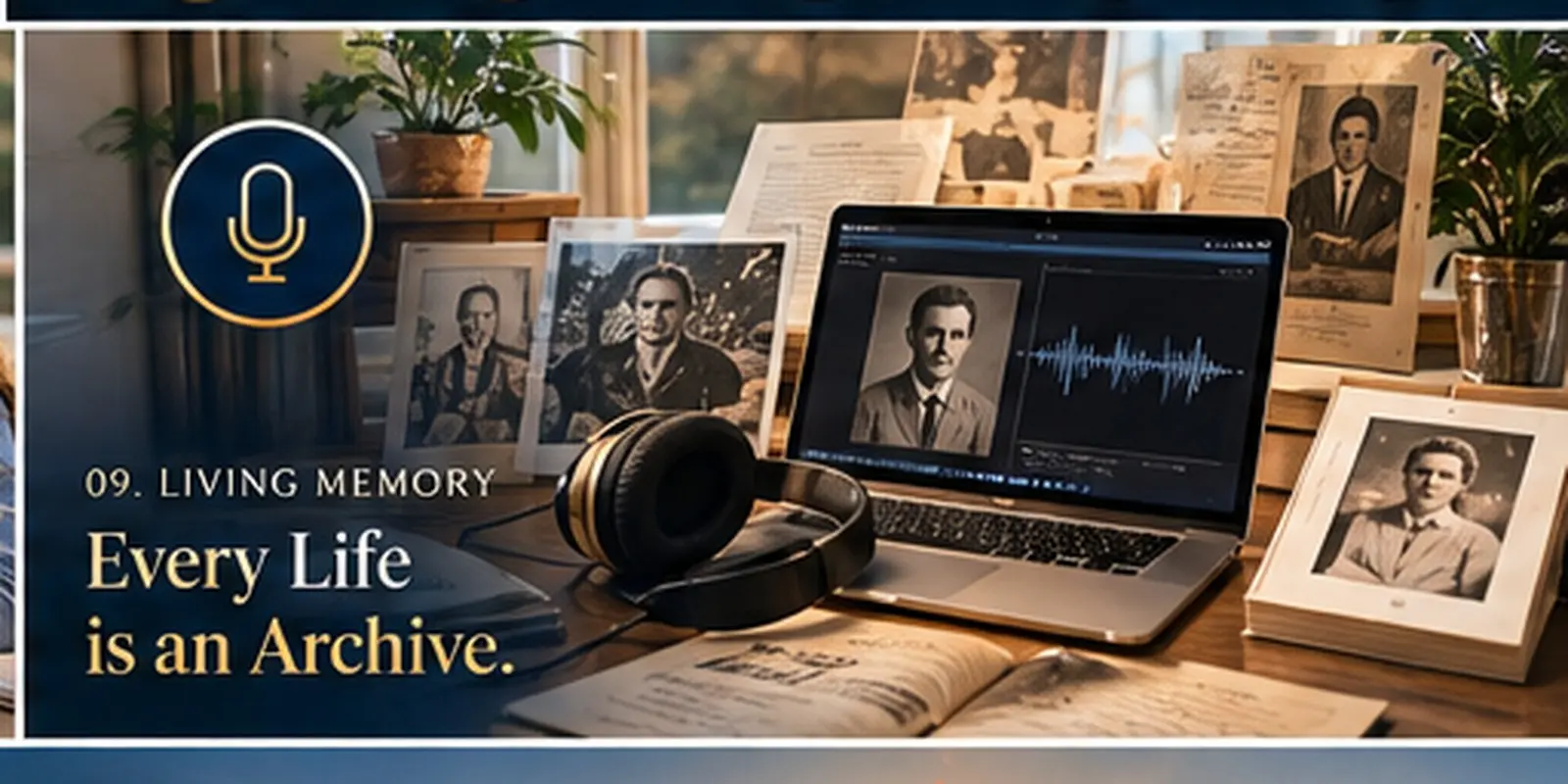 Family photographs and an audio recording being preserved